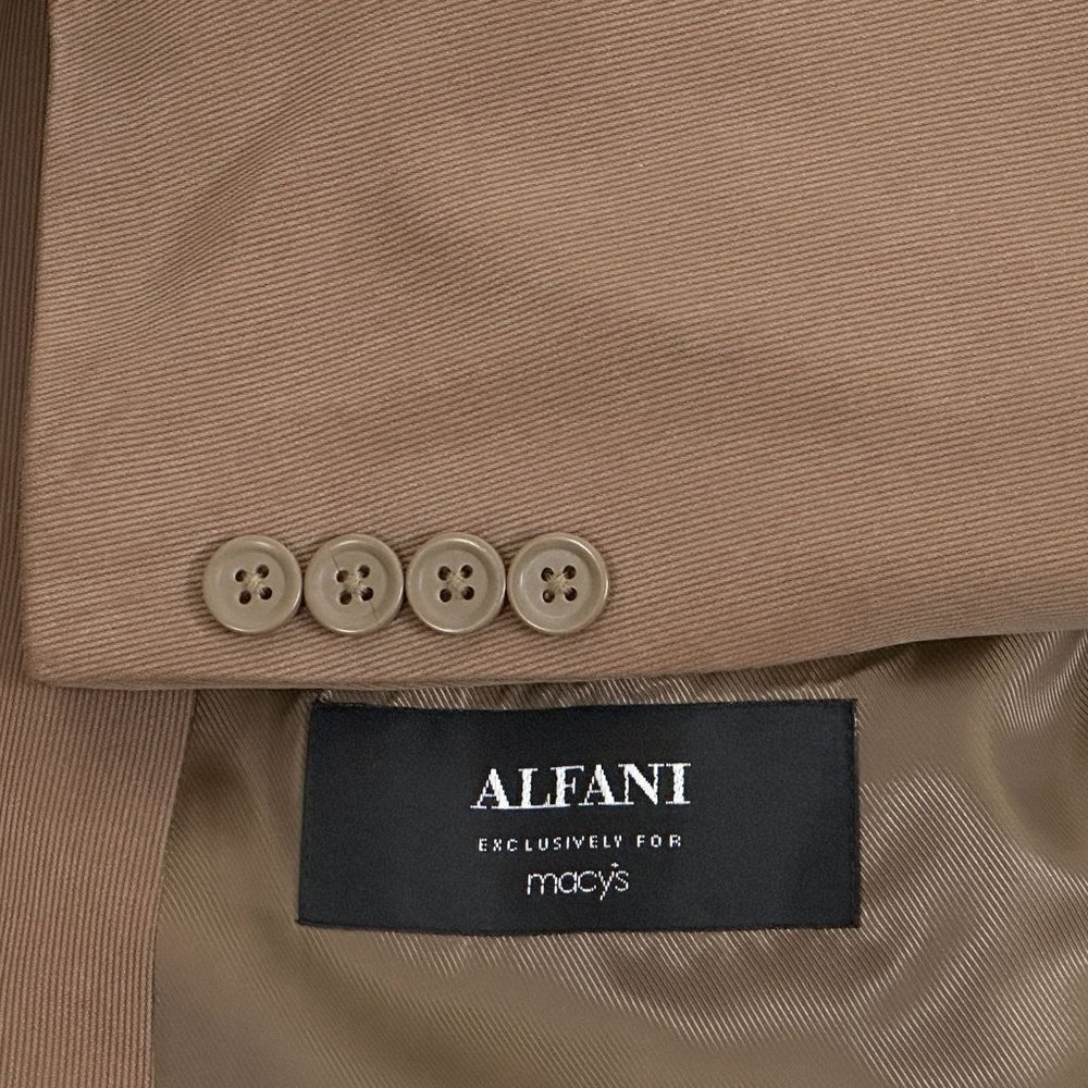 Alfani 100% Silk Corduroy Blazer in Light Brown Men's Size 46R